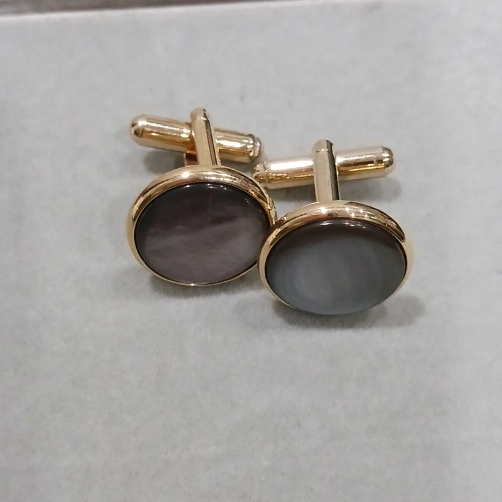 Elegant Gold and Gray Men's Cufflinks